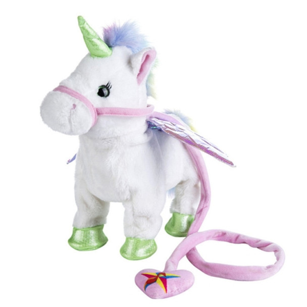 Children Singing and Walking Unicorn Electronic Plush Dolls  Toy, Size: 35 x 30 x 10cm(white)