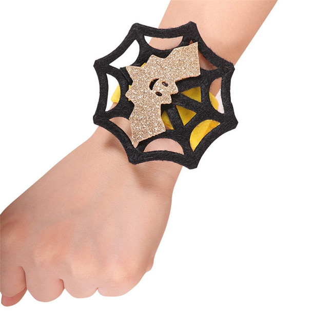 25 PCS Halloween Pop Ring Bracelet Ghost Festival Gift Party Decorations(Spider Web Bat)