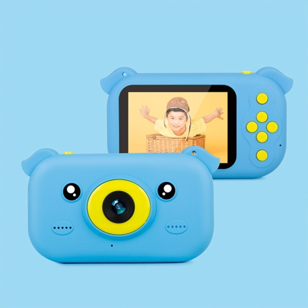 2.4 inch Screen 1080P High-definition Shatter-resistant Ultra-thin Children Camera HD Photo and Video, Style:No Memory Card(Sky Blue)