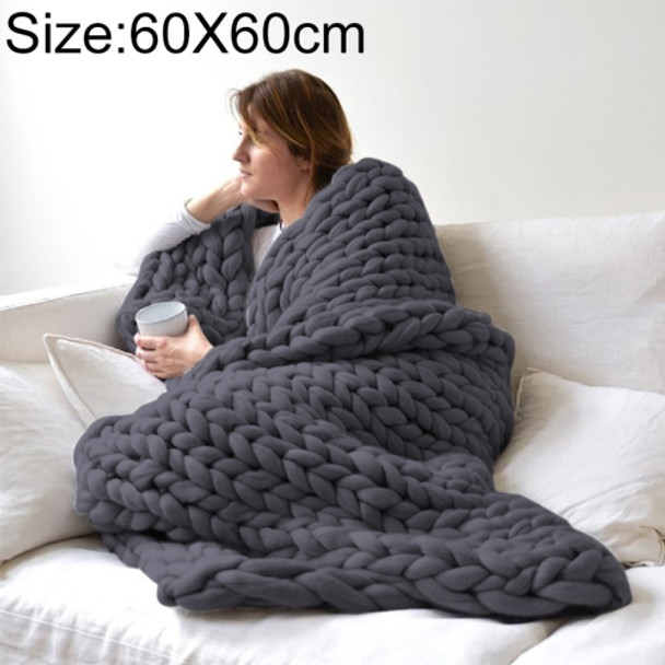 Fashion Handmade Polyester Blanket, Size:60X60cm(Dark Grey)