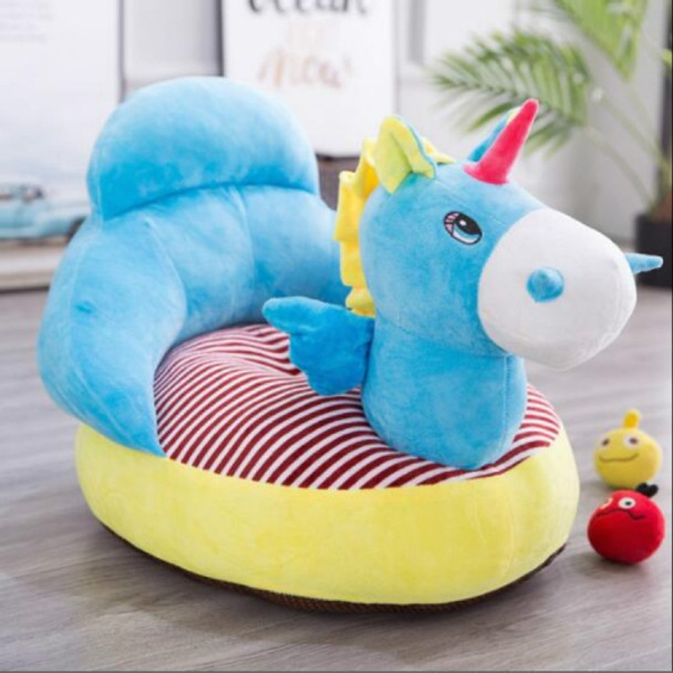 Creative Backrest Lunch Break Cartoon Children Chair Sofa Plush Toys, Size:55cm(Blue Unicorn)