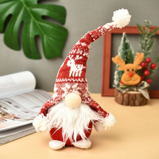 3 PCS Santa Claus Doll Desktop Decoration Faceless Doll Standing Doll Window Scene Decoration Christmas Decorations(Red)