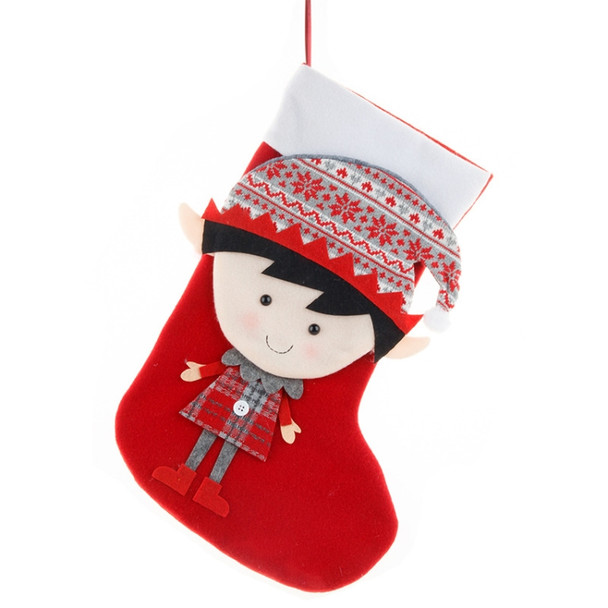 2 PCS Christmas Stocking Gift Bag Candy Bag(Boy)