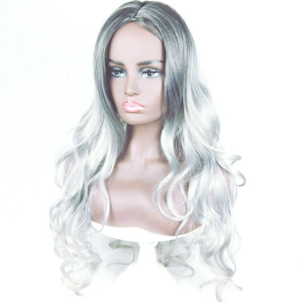 Bleached & Dyed Mid-length Curly Gradual Wig Anime COS Chemical Fiber Headgear