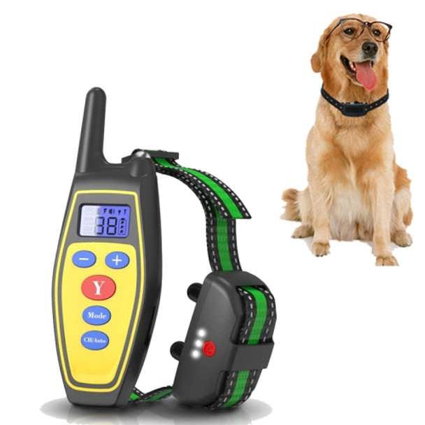 Dog Training Device Remote Control Bark Control Charging Waterproof Pet Training Collar with Electric Shock Vibration(Yellow)