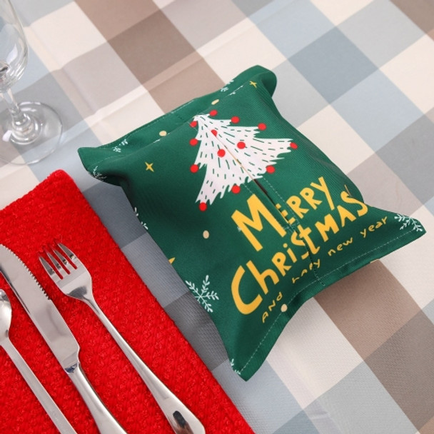 4 PCS Christmas Gift Tissue Cover Cartoon Cloth Tissue Box Car Decoration Drawer Paper Tissue Bag Gift(Christmas Tree )
