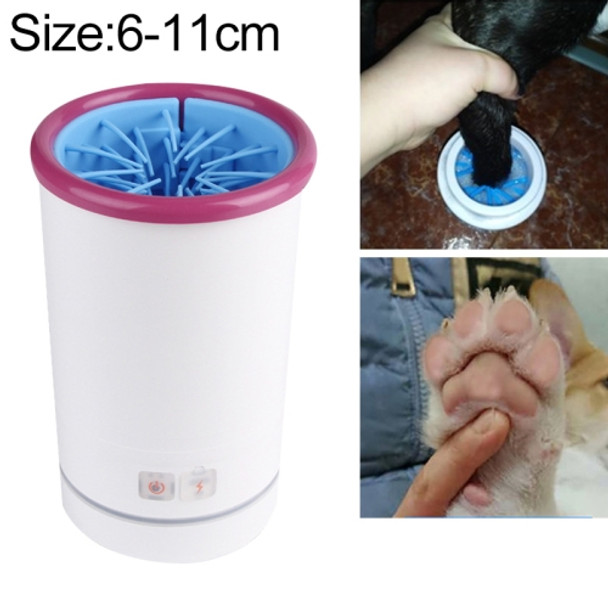 Pets Automatic Foot-Washing Cup Cats Dogs Extremities Cleaning Artifact, Size:S 6-11cm(Pink White)