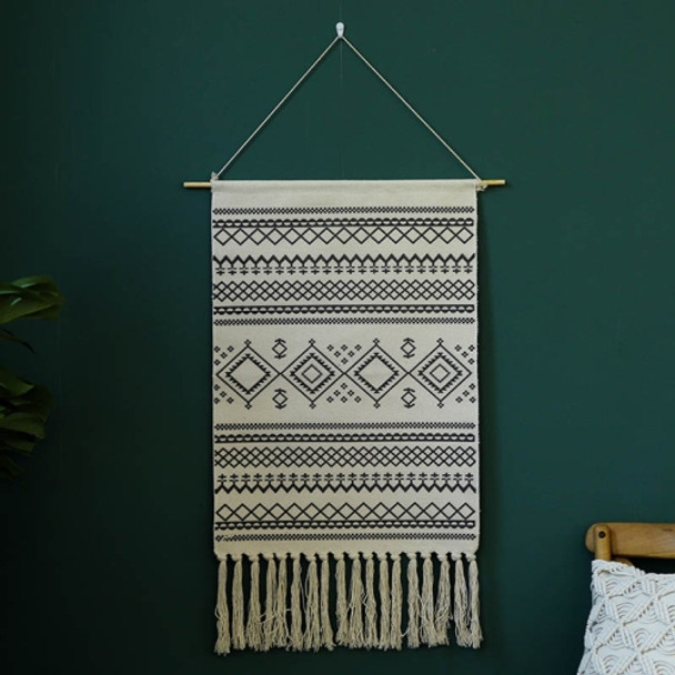 GT001 Printed Tapestry Cotton Thread Woven Tassel Wall Hanging Decoration, Size: 50x70cm(Fram)
