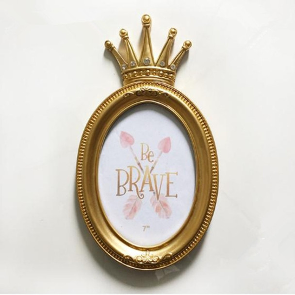Luxury Baroque Style Gold Crown Decor Creative Resin Picture Desktop Frame Photo Frame(7 Inches JX17008-B)