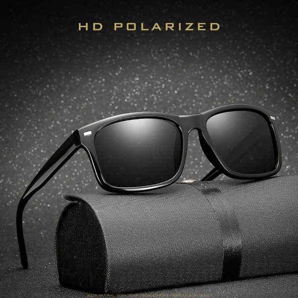 2 PCS Men Polarized Sunglasses Night Vision Anti-glare Driving Sun Glasses Goggles(Matte Black Frame Night Vision Lens)