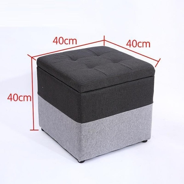 Creative Retro Storage Stool Home Fabric Stool Storage Stool(Black+Gray)(Black+Gray)