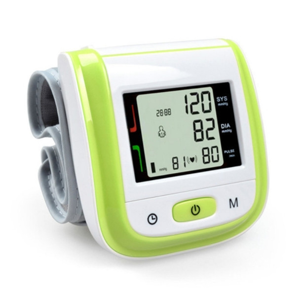2 PCS Health Care Automatic Wrist Blood Pressure Monitor Digital LCD Wrist Cuff Blood Pressure Meter(Green)