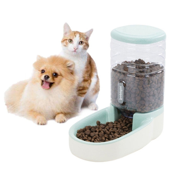 3.8L Grain Storage Bucket Cat Automatic Pet Feeder Water Dispenser, Style:Food Bowl(Green)