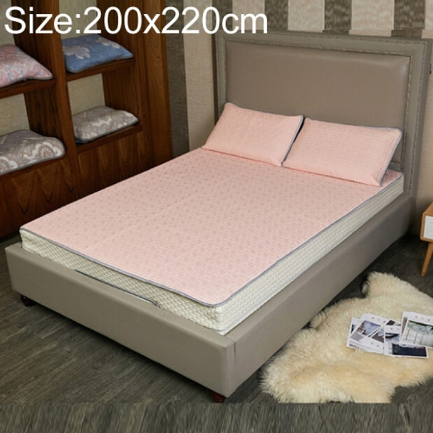 Foldable Natural Latex Soft Mat Ice Silk Fabric Sleeping Mat Pillowcase, Size:200x220cm(1xMat,2xPillowcase))(Jade)