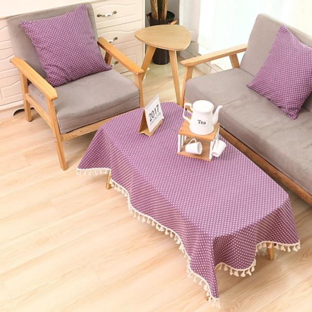 Cloth Cotton Dining Tablecloth Decoration Cloth, Size:140x220cm(Purple Dots)