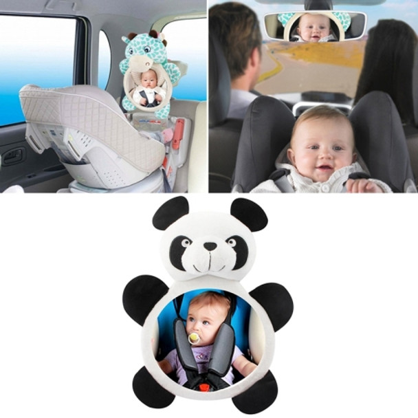 Cartoon Adjustable Safety Seat Car Back Interior Mirror Headrest Rear Facing Mirrors Monitor(Panda)