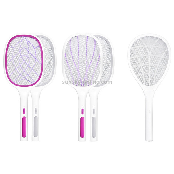 Electrical Mosquito Swatter Mosquito Killer Two-In-One USB Rechargeable Household Electrical Mosquito Swatter, Colour: LEDx3  Gray (Handle Charging)