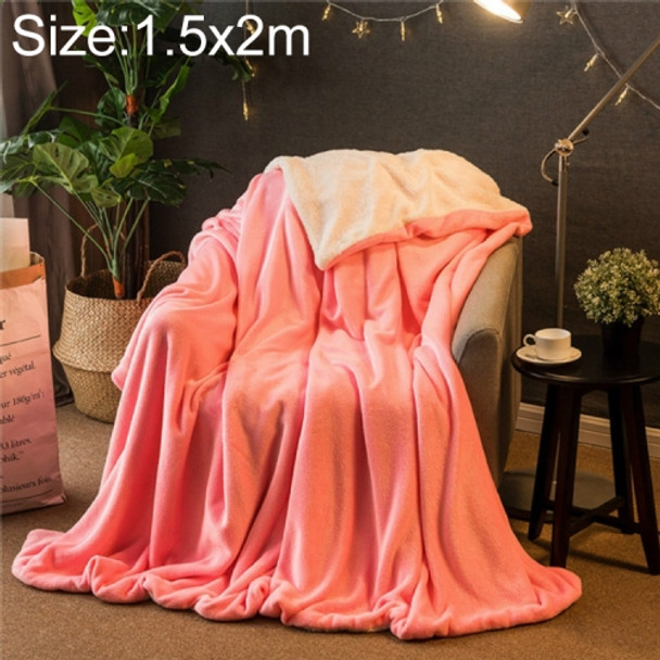 Winter Sofa Blanket Double Thick Cashmere Coral Fleece Ofice Nap Blanket, Size:1.5x2m(Pink)
