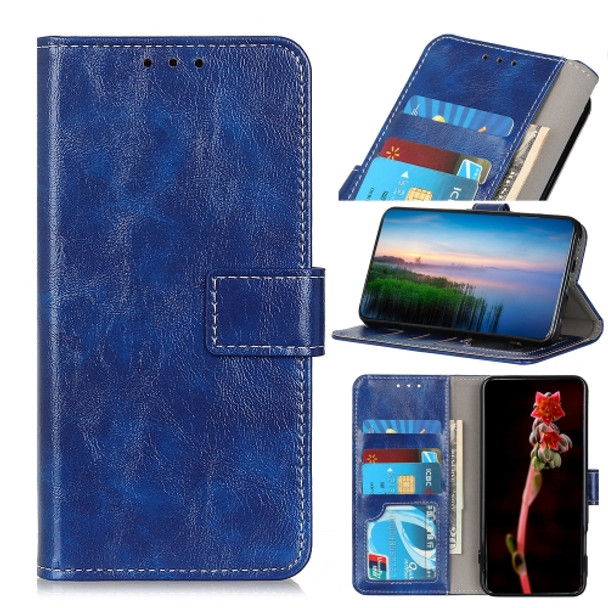 For HTC Desire 20 Pro Retro Crazy Horse Texture Horizontal Flip Leather Case with Holder & Card Slots & Photo Frame & Wallet(Blue)