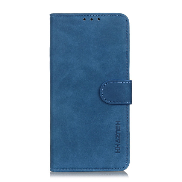 For HTC Desire 20 Pro KHAZNEH Retro Texture PU + TPU Horizontal Flip Leather Case with Holder & Card Slots & Wallet(Blue)