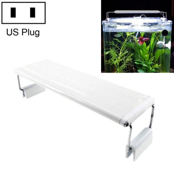 XY-40 Three Rows Aquarium Glass Fish Tank LED Aquatic Bracket Lamp, US Plug(White)