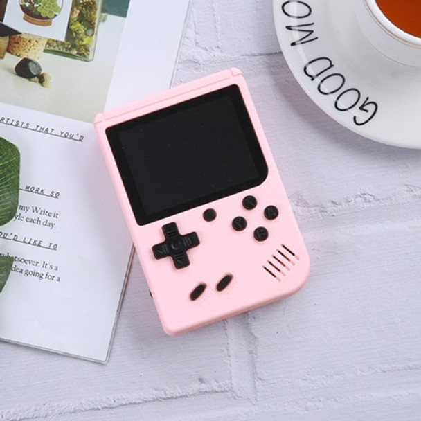 MK500 3.0 inch Macaron Mini Retro Classic Handheld Game Console for Kids Built-in 500 Games, Support AV Output(Pink)
