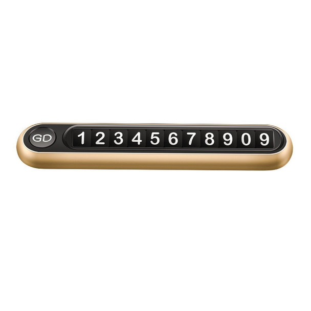 Hidden Number Metal Car Temporary Parking Number Plate Parking Card (Gold)