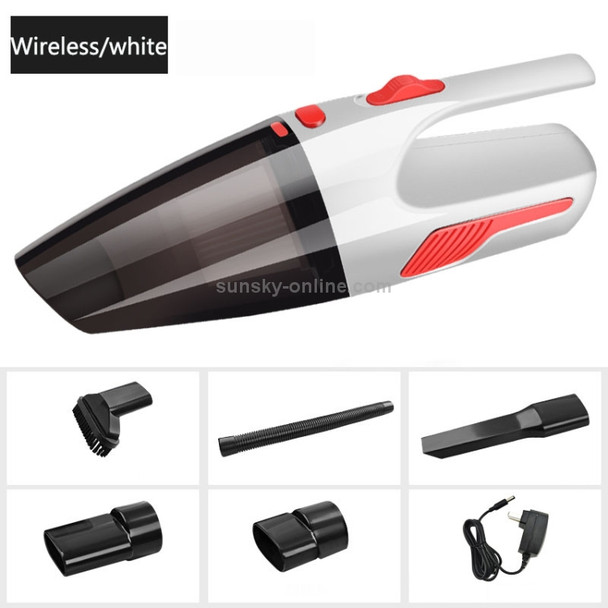 Car / Household Wireless Portable 120W Handheld Powerful Vacuum Cleaner without LED Light EU Plug(White)