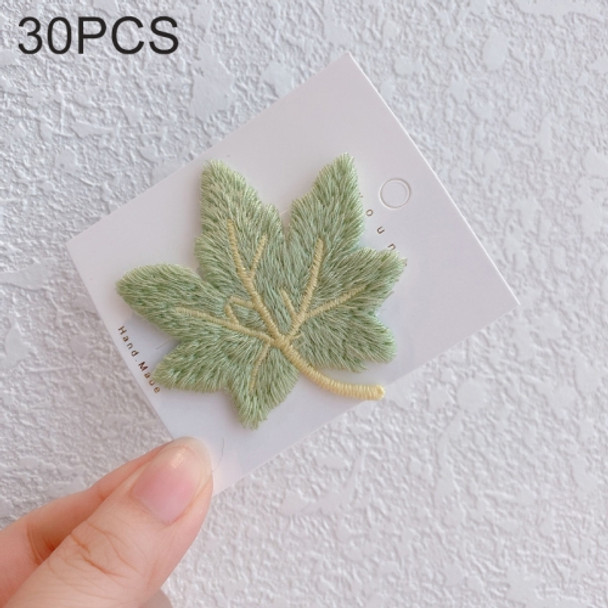 30 PCS Girls Cute Maple Leaf Hairpin BB Bangs Clips Hair Accessories (Green)