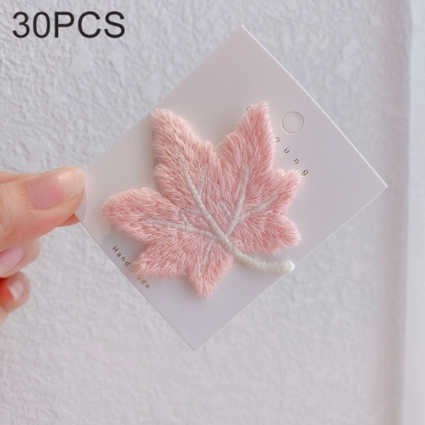 30 PCS Girls Cute Maple Leaf Hairpin BB Bangs Clips Hair Accessories (Light Pink)
