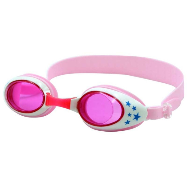 Star Pattern Anti-fog Silicone Swimming Goggles with Ear Plugs for Children(Pink)
