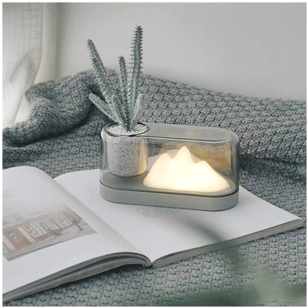 Mountain Color Desk Lamp Desktop Reading LED Night Light USB Rechargeable Bedside Lamp(Grey)