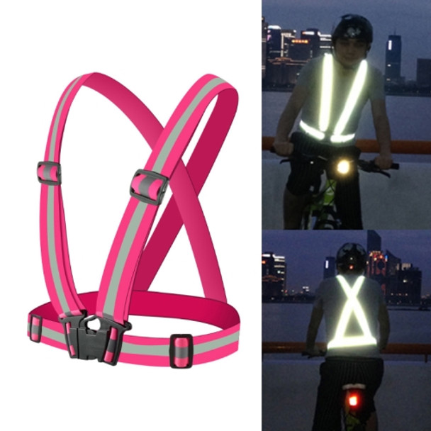 Night Riding Running Flexible Reflective Safety Vest(Magenta)