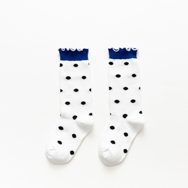 Autumn and Winter Children Fungus Cute Cartoon Pattern Jacquard Tube Socks, Style:75001-White Dots(M)