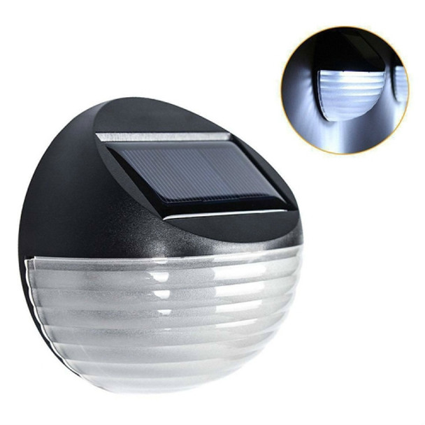 2 PCS Solar Power Light Sensor 6 Energy Saving Lamp LED Wall Light Outdoor Garden Fence Waterproof Lamp Night Light(White)