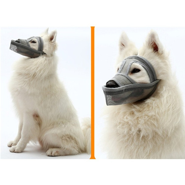 Small And Medium-sized Long-mouth Dog Mouth Cover Teddy Dog Mask, Size:XL(Gray)