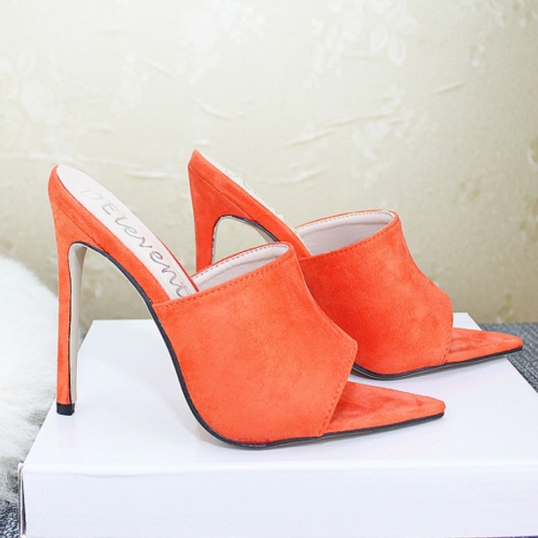 Fish Mouth Pointed Head High Heels Sandals for Women, Shoe Size:42(Orange)