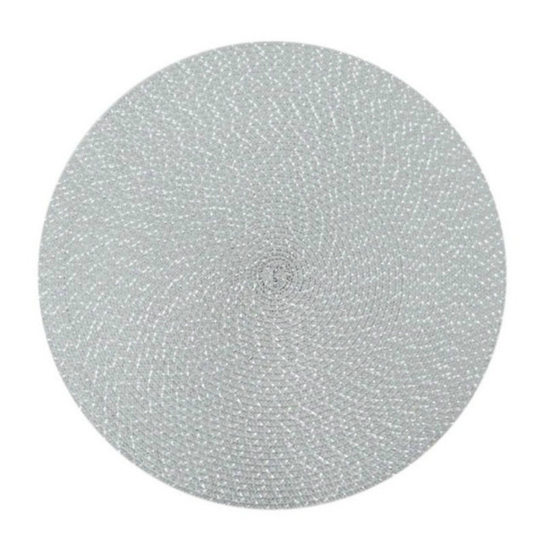 2 PCS PP Round Oval Woven Placemat, Size:Diameter 18cm(Gray)