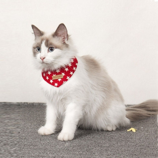 Pet Saliva Towel Small Fresh Cat and Dog Bib, Size:S(Red Star)