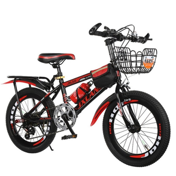 20 Inch Childrens Bicycles 7-15 Years Old Children Without Auxiliary Wheels, Style:Variable Speed Luxury(Black Red)