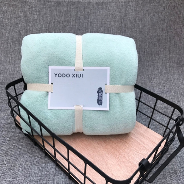 Cut Edge Towel Bath Towel Wavy Edge High Density Coral Fleece Super Absorbent Quick-drying, Size:70 ×140 cm(Green)