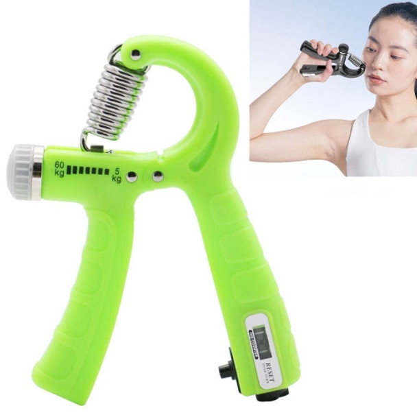 2 PCS 5-60kg Adjustable Mechanical Counting Gripper Finger Strength Training Device(Green)