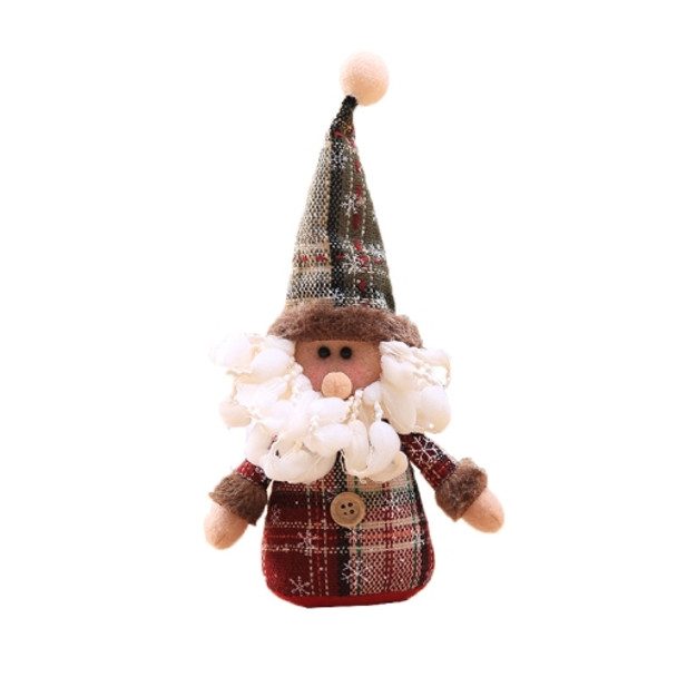 2 PCS Christmas Tree Ornaments Cartoon Dolls Snowflake Plaid Cloth Dolls Christmas Tree Ornaments Children Holiday Gifts(E907 Standing Old Man)