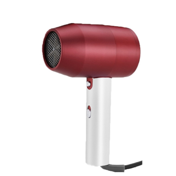 Household Negative Ion Hair Dryer Hotel Hot And Cold Air Hair Dryer Hammer Shape Hair Dryer, Product specifications: EU Plug(Rose Red + Pearl White)