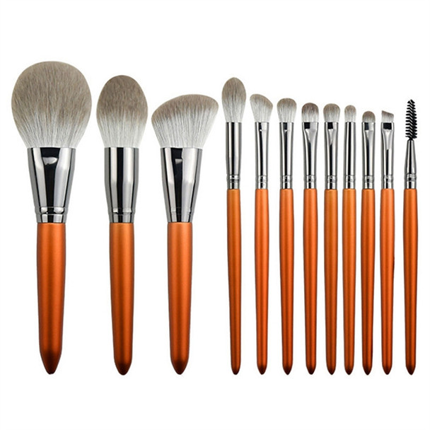 12 in 1 Soft Quick-drying Makeup Brush Set for Beginner, Exterior color: 12 Makeup Brushes + Green Tube