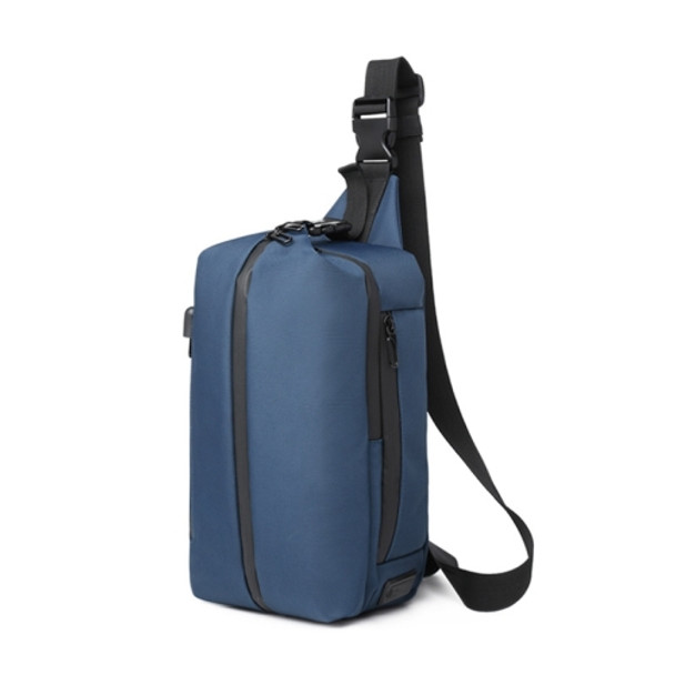 Ozuko 9292S Outdoor Men Chest Bag Sports Waterproof Shoulder Messenger Bag with External USB Charging Port(Royal Blue)