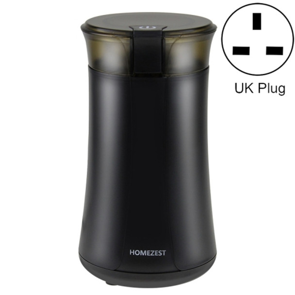 HOMEZEST Coffee Grinder Touch Grain Grinder Portable Coffee Grinder, Style:UK Plug(Black)