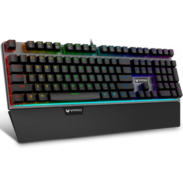 Rapoo V720 108 Keys Full Color Backlit Game Mechanical Keyboard with Hand Rest(Green Shaft)