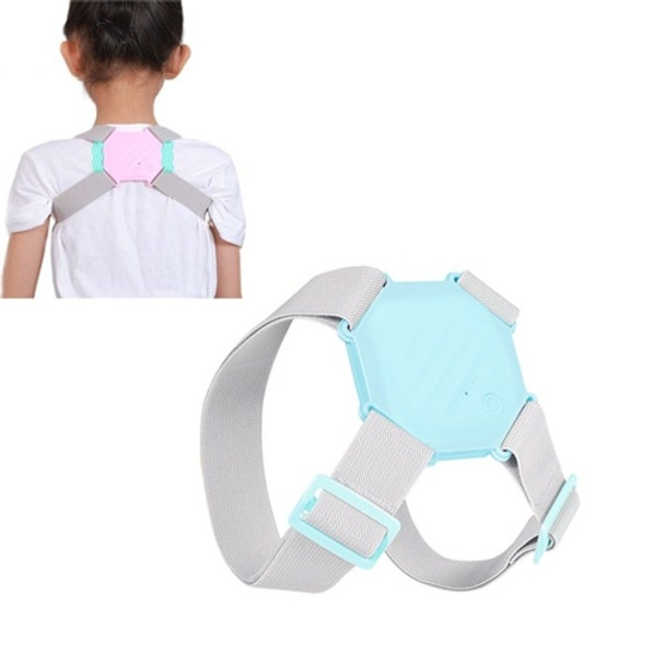 Children Anti-hunchback Sitting Posture Correction Device Intelligent Hunchback Instrument Writing Correction Belt(Blue)