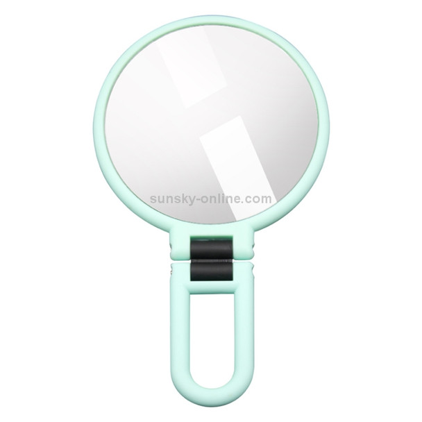 Portable Handheld Folding Adjustable Mount Magnifying Makeup Mirror, Size:2 Times(Green)